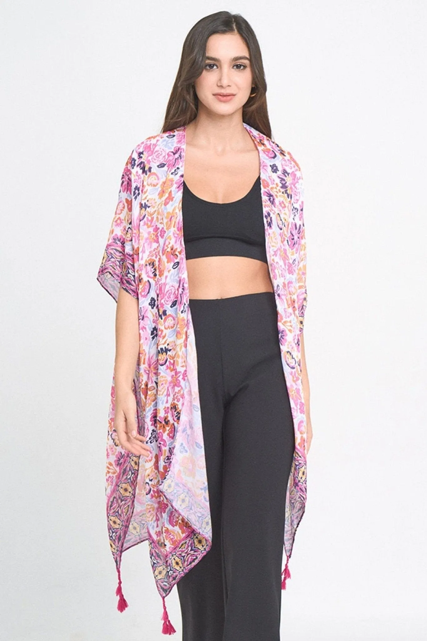 WLK310370 Francesca Floral Print Kimono