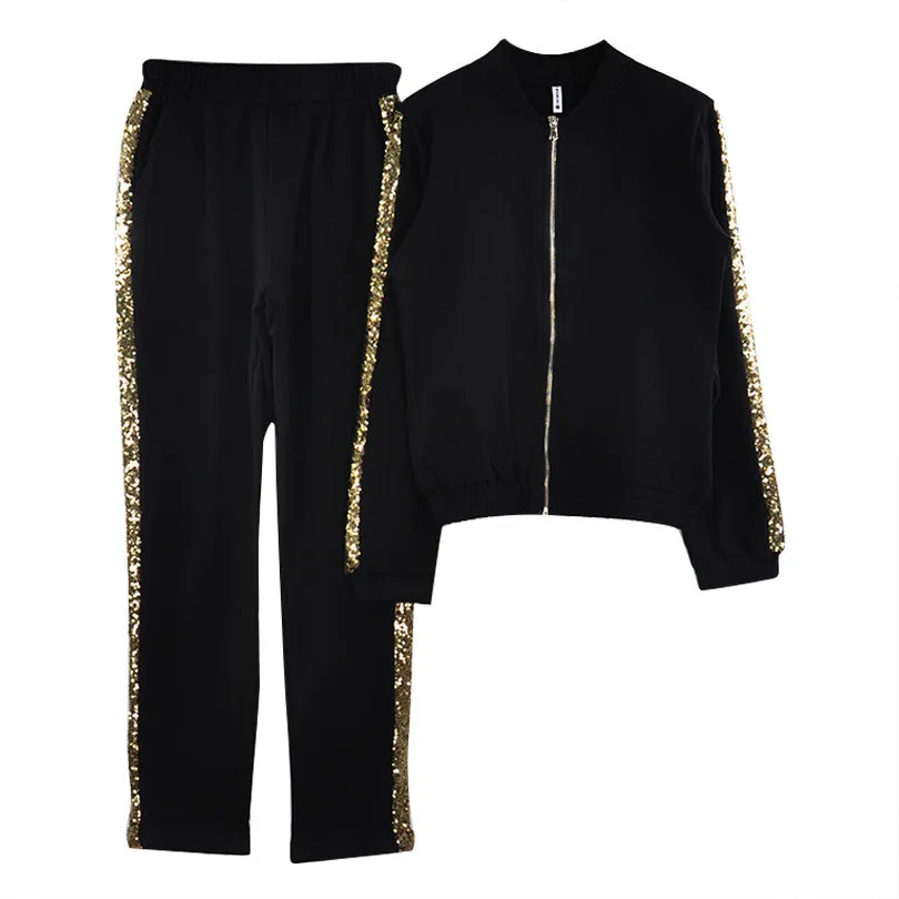 Women Casual Cotton Tracksuit Women 2 Piece Set Zipper Jacket and Pants