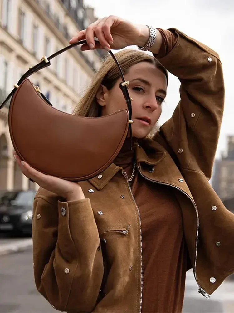 Women Fashion Turn-down Collar Studded Suede Jacket Casual Zipper Short Coats 2024 New Female High Streetwear Outerwear  ﻿