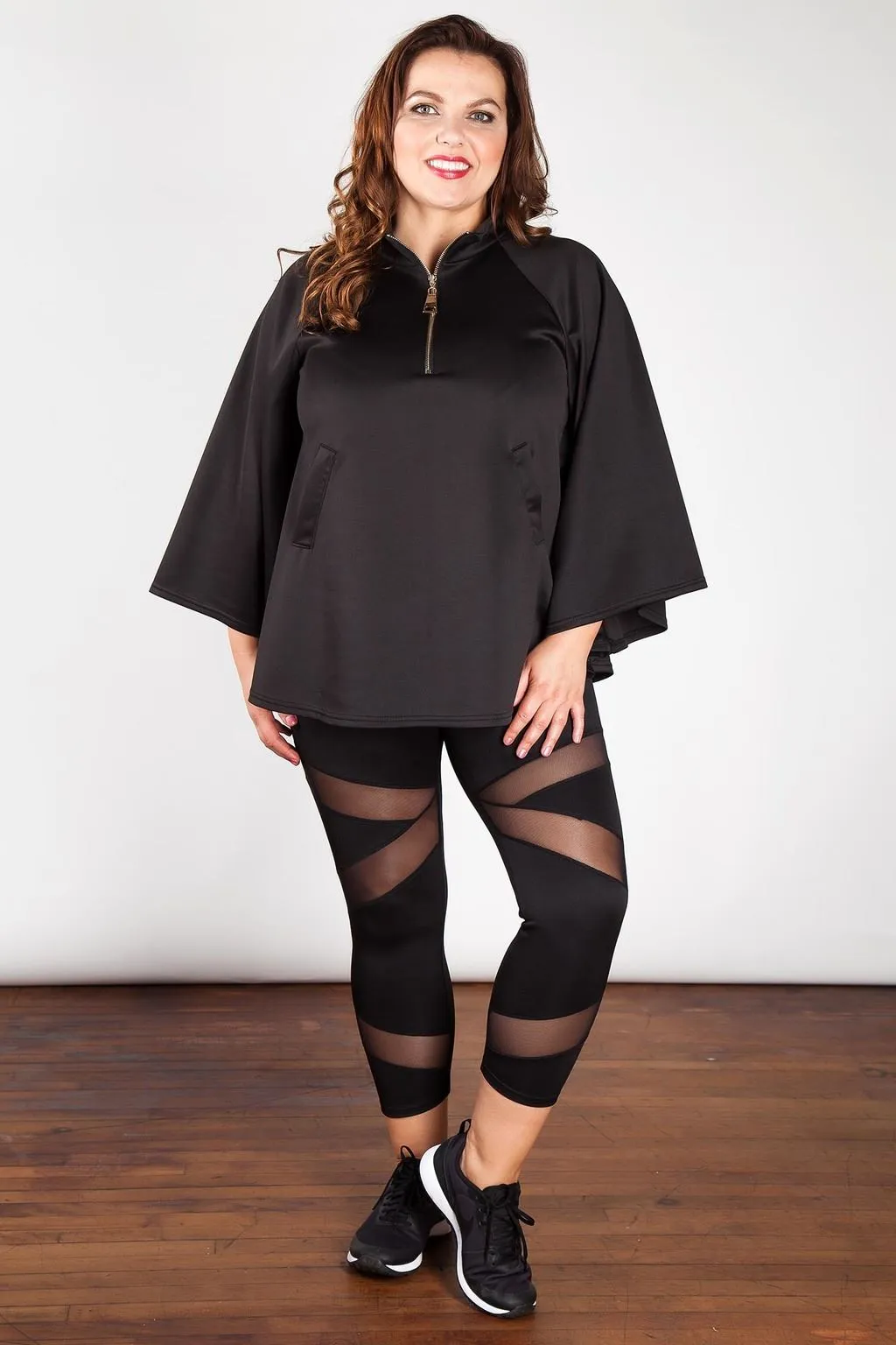 Womens Black Kimono Capes Dress - S/M