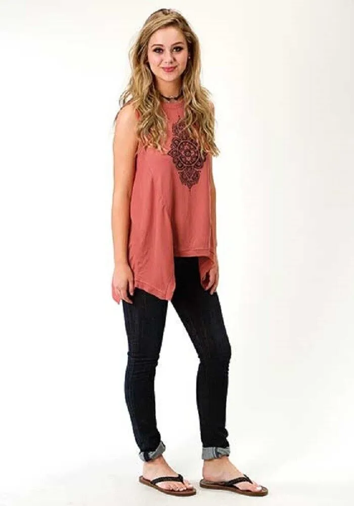 Women's Roper Tank Top w/ Henna Floral Print