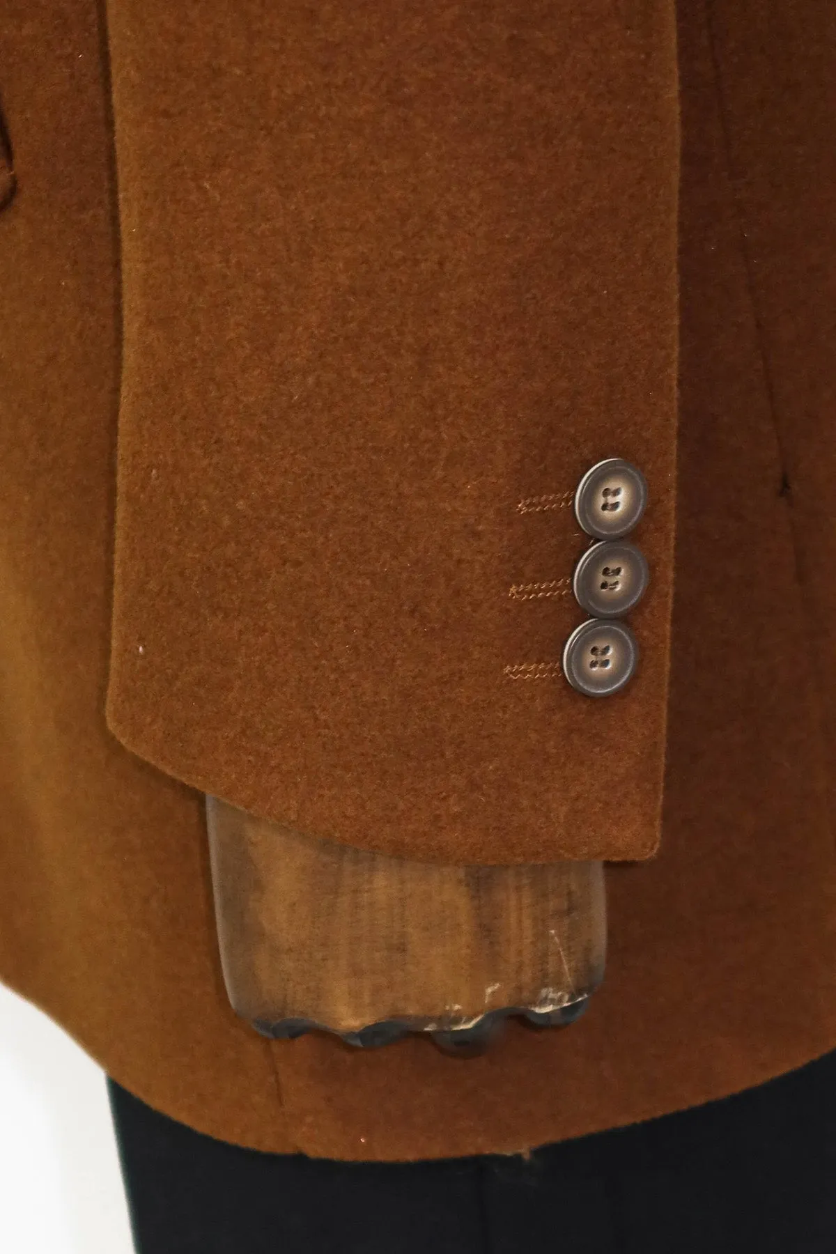 WSS Wide Lapel Wool Brown Men Coat  - Singen