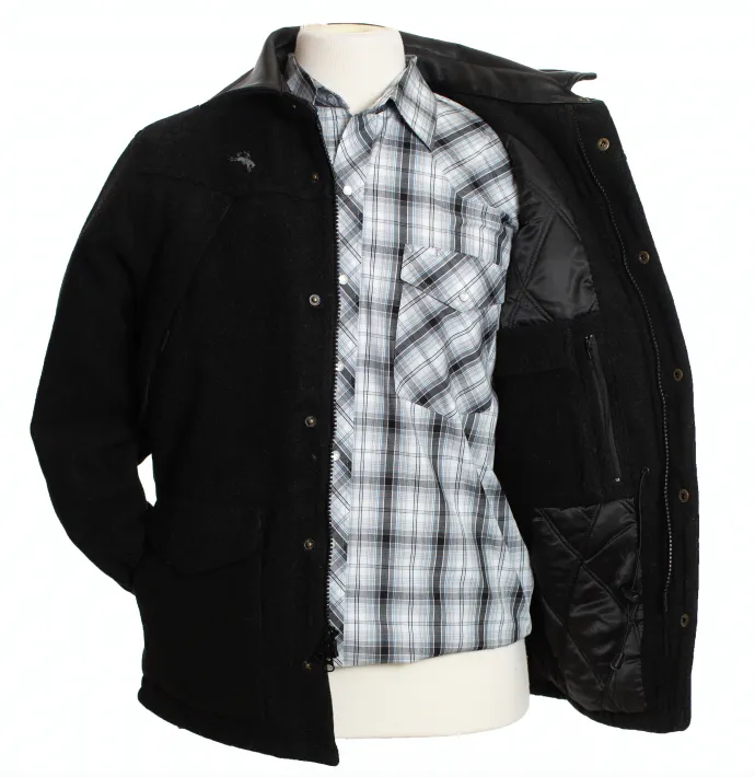 Wyoming Traders Men's Black Wool Ranch Coat