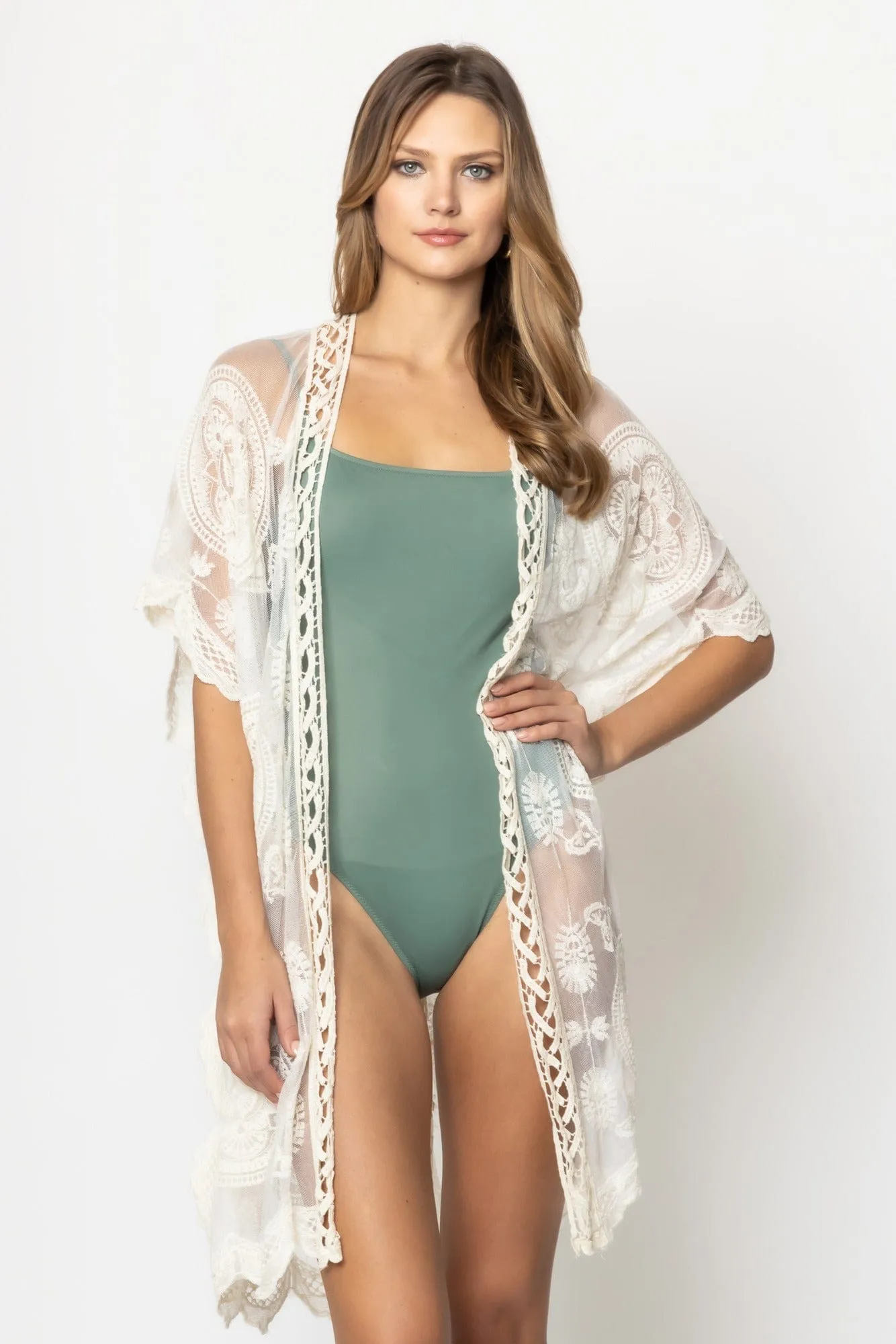 YLK310090 Makenzie Lace Kimono