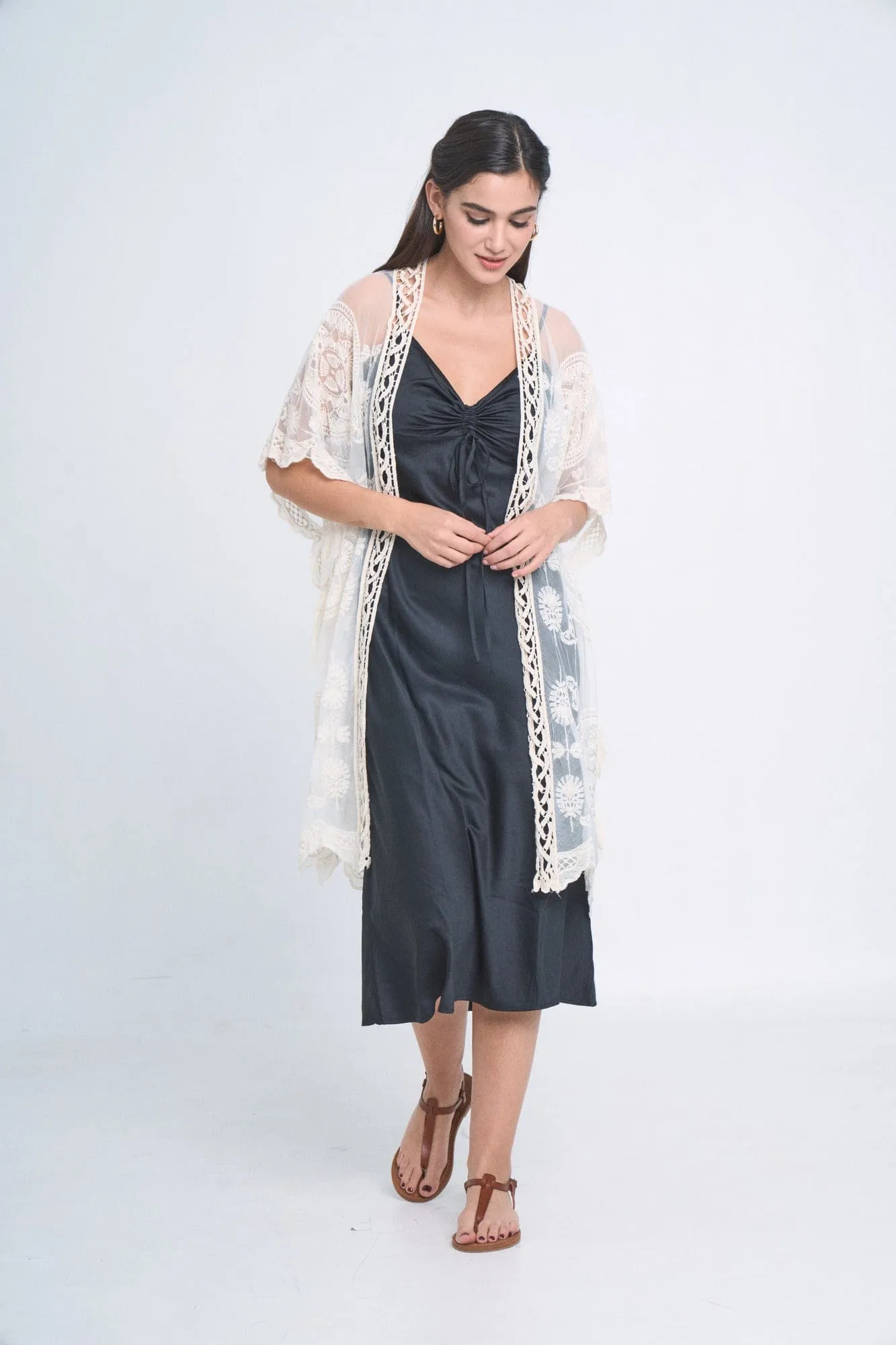YLK310090 Makenzie Lace Kimono